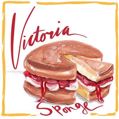 Victoria Sponge, 2019 (akvarel på papir) af Marianna Kulukundis
