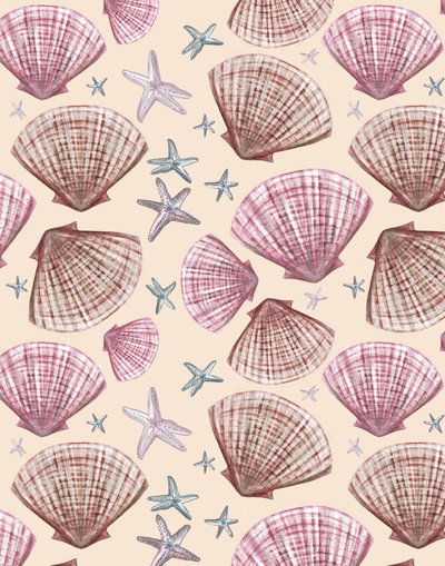 Whitstable Seashells, Antique Hue, 2020 (akvarel på papir) af Marianna Kulukundis