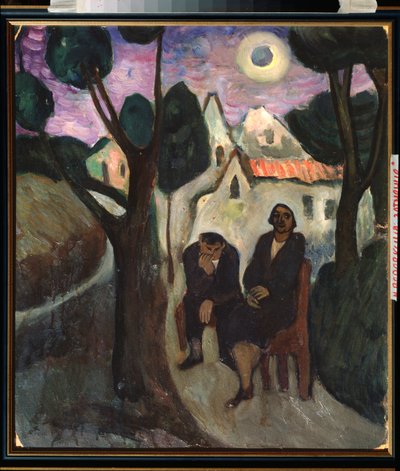 Solformørkelsen - Maleri af Marianne Von Werefkin (1860-1938), olie på lærred, ca. 1910, russisk kunst, 20. århundrede, ekspressionisme - Privat samling af Marianne von Werefkin