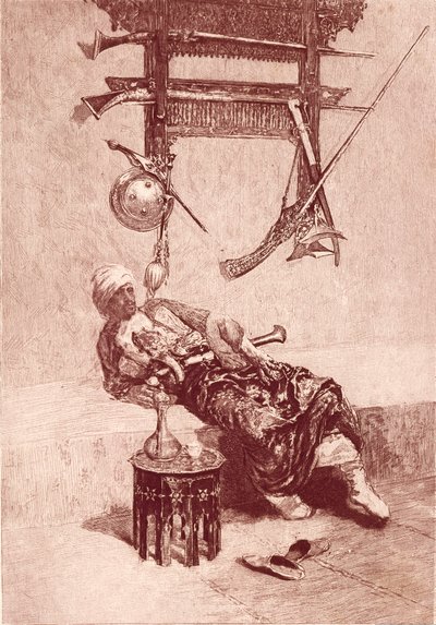 Moor of Tangier (gravering) af Mariano (after) Fortuny