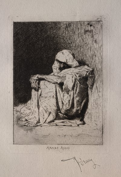 Siddende araber af Mariano Fortuny y Marsal