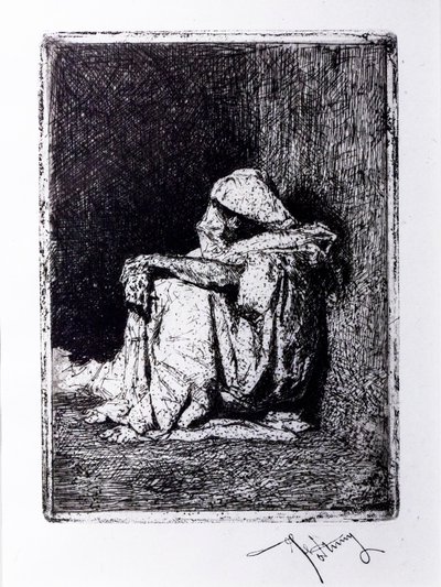 Siddende araber af Mariano Fortuny