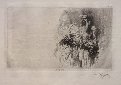 Skitse (to arabiske figurer) af Mariano Fortuny y Marsal