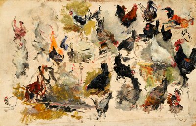 Roosters Study, 1869. af Marià Fortuny