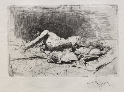 Mand rullende snavs. af Mariano José María Bernardo Fortuny y Carbó