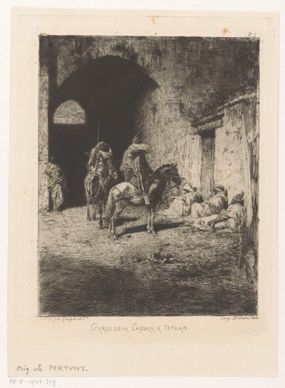 Bewakers van de kasba te Tetouan Casbaha Tetuan Guard (titel på objekt) af Mariano José María Bernardo Fortuny y Carbó