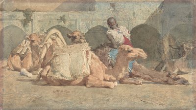 Camels Reposing, Tanger, ca. 1854-74. af Mariano José María Bernardo Fortuny y Carbó