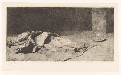 Dødt lig af en kabyler Kabyle mort (titel på objekt) af Mariano José María Bernardo Fortuny y Carbó