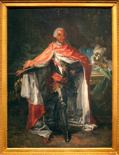 Portræt af Karl III af Spanien (1716-1788) - Maleri af Mariano Salvador Maella (1739-1819), olie på lærred, skitse, spansk kunst af Mariano Salvador de Maella