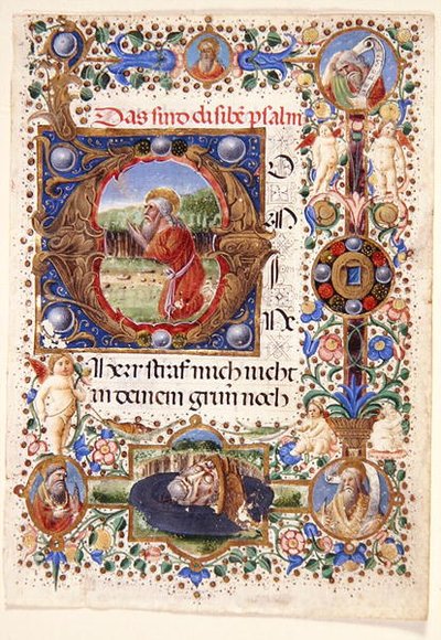 Fru 11-2001: Enkelt blad fra en florentinsk timebog, slutningen af det 15. århundrede (vellum) af Mariano de Buono di Jacopo