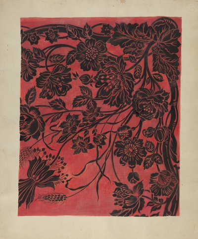 Stencileret borddæksel, ca. 1942. af Marie Alain