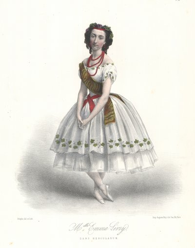 Den franske balletdanserinde Emma Livry i Felicien Davids ballet Herculanum i Paris Opera af Marie Alexandre (after) Alophe