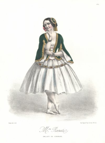Den italienske balletdanserinde Carolina Rosati i Adolphe Adams ballet Le Corsaire på Paris Operaen af Marie Alexandre (after) Alophe