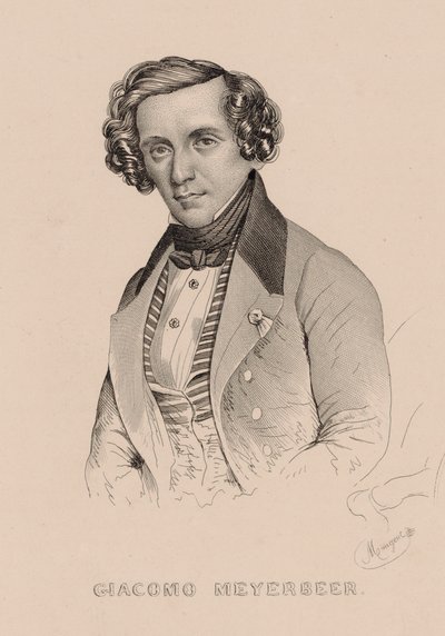 Portræt af komponisten Giacomo Meyerbeer 1791-1864, 1836. af Marie Alexandre Menut Alophe