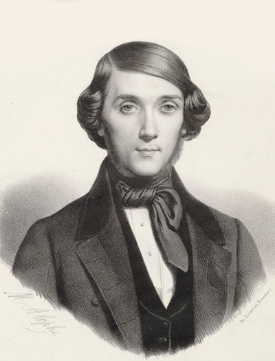 Portræt af pianisten og komponisten Jean-Henri Ravina 1818-1906, ca 1845. af Marie Alexandre Menut Alophe
