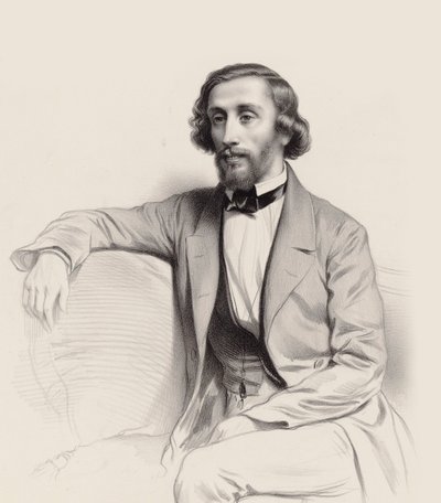 Portræt af pianisten og komponisten Julius Schulhoff 1825-1898, 1854. af Marie Alexandre Menut Alophe