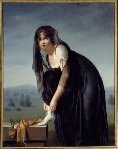 Studie af en kvinde efter naturen, også kaldet et portræt af Madame Subtra. Maleri af Marie Denise Villers (1772-1821) af Marie Denise Villers