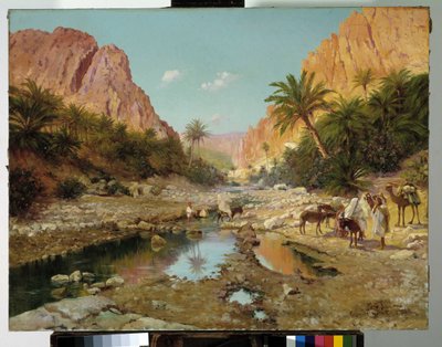 El Kantara-kløfterne i det sydlige Algeriet (olie på lærred) af Marie Dominique Siciliano