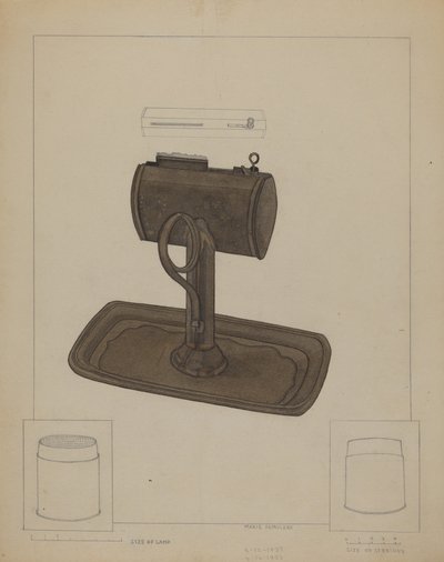 Lampe og talgsi, ca. 1936. af Marie Famularo