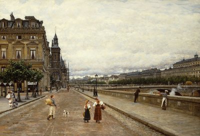 Tidlig morgen langs Seinen, af Marie Francois Firmin Girard