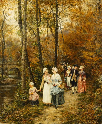 Eftermiddagsvandringen, 1879 af Marie Francois Firmin Girard