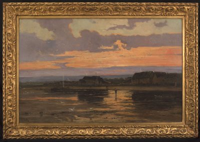 Ensomhed om aftenen: Morsalines (Manche), ca. 1887 (olie på lærred) af Marie Joseph Leon Clavel Iwill