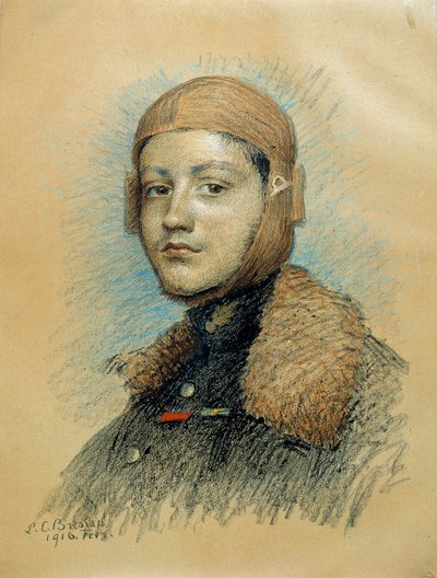 Portræt af Georges Guynemer (1894-1917), fransk krigspilot. Tegning af februar 1916. Tegning af Marie Louise Catherine Breslau (1856-1928) ec.suis. af Marie Louise Catherine Breslau