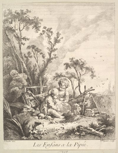 Børn, der fanger fugle. af Marie Madeleine Igonet