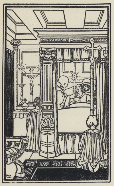 Illustration til The Dream of Gerontius af kardinal Newman (litho) af Marie Preaud Webb