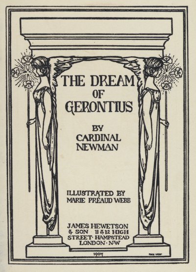 Illustration til The Dream of Gerontius af kardinal Newman (litho) af Marie Preaud Webb