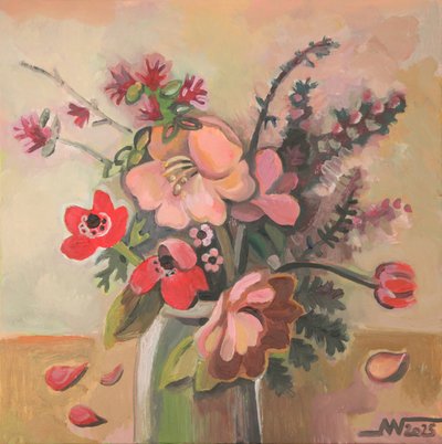 Et livligt blomsterstilleben af Marina Gorkaeva