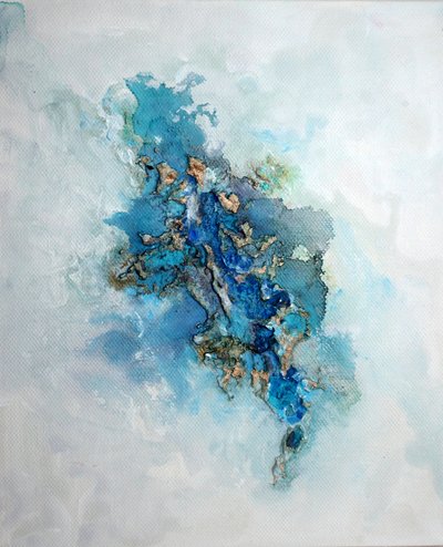 Deep Blue Gold – Abstrakt af Marina Nelson