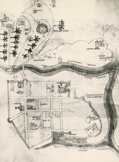 Kort over Jerusalem, fra Korsets troendes hemmeligheder (Liber Secretorum Fidelium Crucis) af Marino the Elder (after) Sanuto