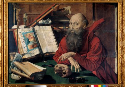 Repræsentation af Saint Hieronymus i hans studie (Maleri af Marinus van Reymerswaele