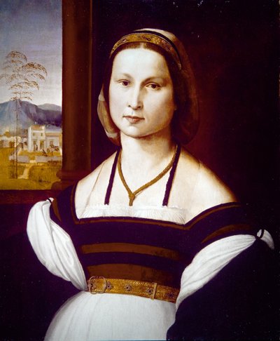 Portræt af en ung dame (på panel) af Mariotto Albertinelli
