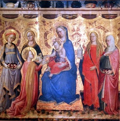 The Mystic Marriage of St. Catherine (tempera på panel) af Mariotto di Cristofano