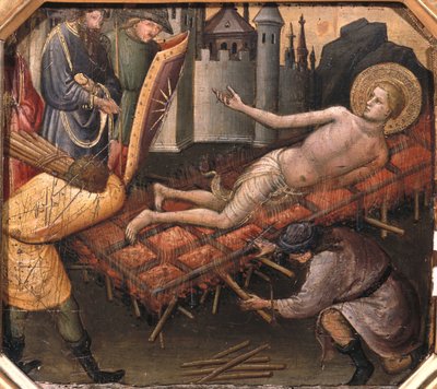 The Martyrdom of St. Lawrence (tempera på panel) af Mariotto di Nardo