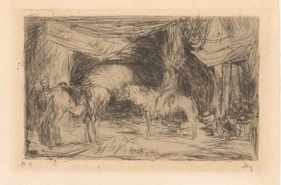 Basar i Smyrna af Marius Bauer (signed by artist)