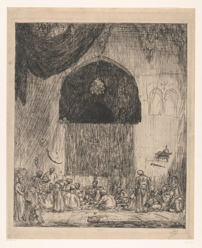 Spiser orientalske mænd af Marius Bauer (signed by artist)