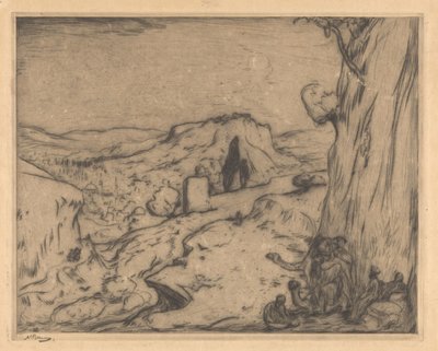 Udsigt over en orientalsk by i en dal af Marius Bauer (signed by artist)
