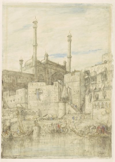 Ved Ganges-floden ved Benares af Marius Bauer