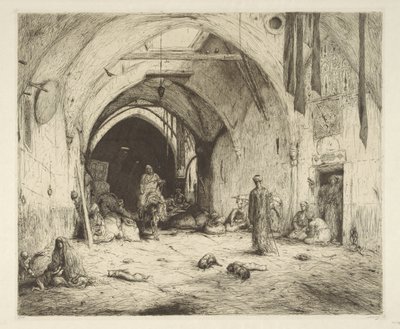 Bazar i Damaskus af Marius Bauer