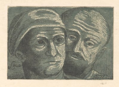 To mænds hoveder af Marius Holleman
