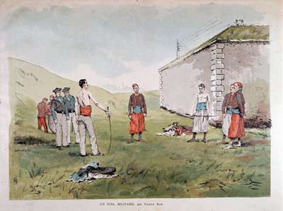 En militærduel - akvarel af Marius Roy, Musee Carnavalet af Marius Roy