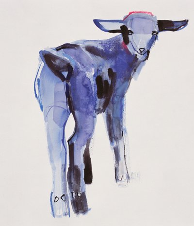 Blue Kid, Cazalla de la Sierra, 1999 (blandet medier på papir) af Mark Adlington
