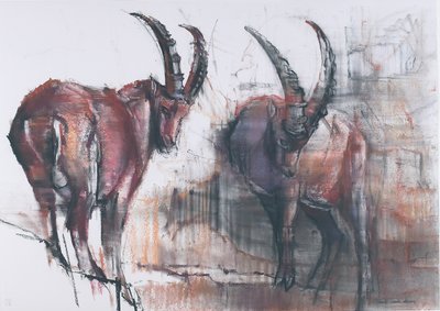 Se ikke ned (charcoal und conte på papir) af Mark Adlington