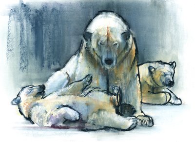 Guardian, 2016, (conté og pastel på papir) af Mark Adlington