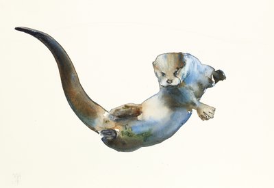 Hunter, 2014, (akvarel på papir) af Mark Adlington