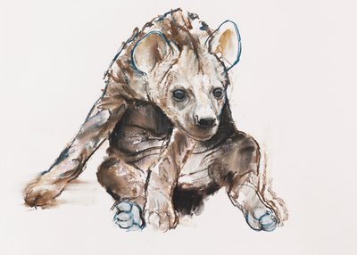 Hyaena Pup (hoved ned), 2019 af Mark Adlington