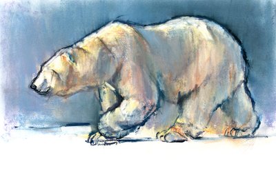 Refraction, 2016, (conté og pastel på papir) af Mark Adlington